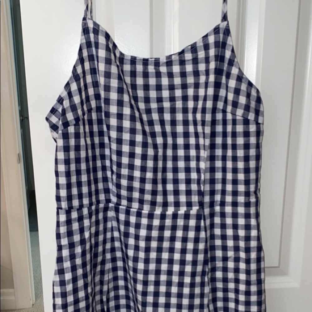 Gingham Lace up Dress